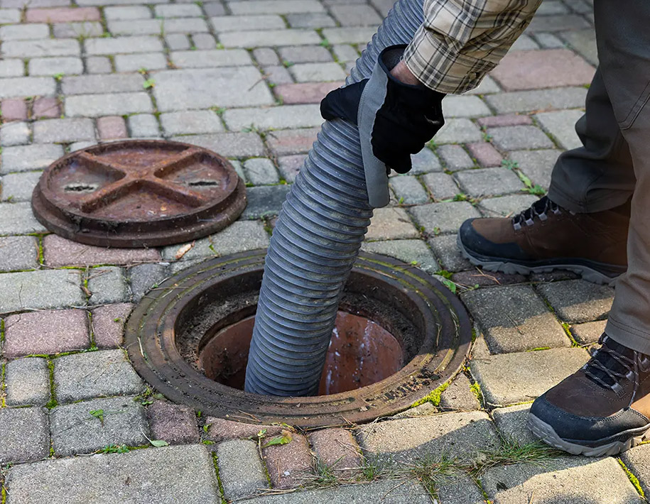 Vakuumtechnik im Einsatz an einem Kanalrohr