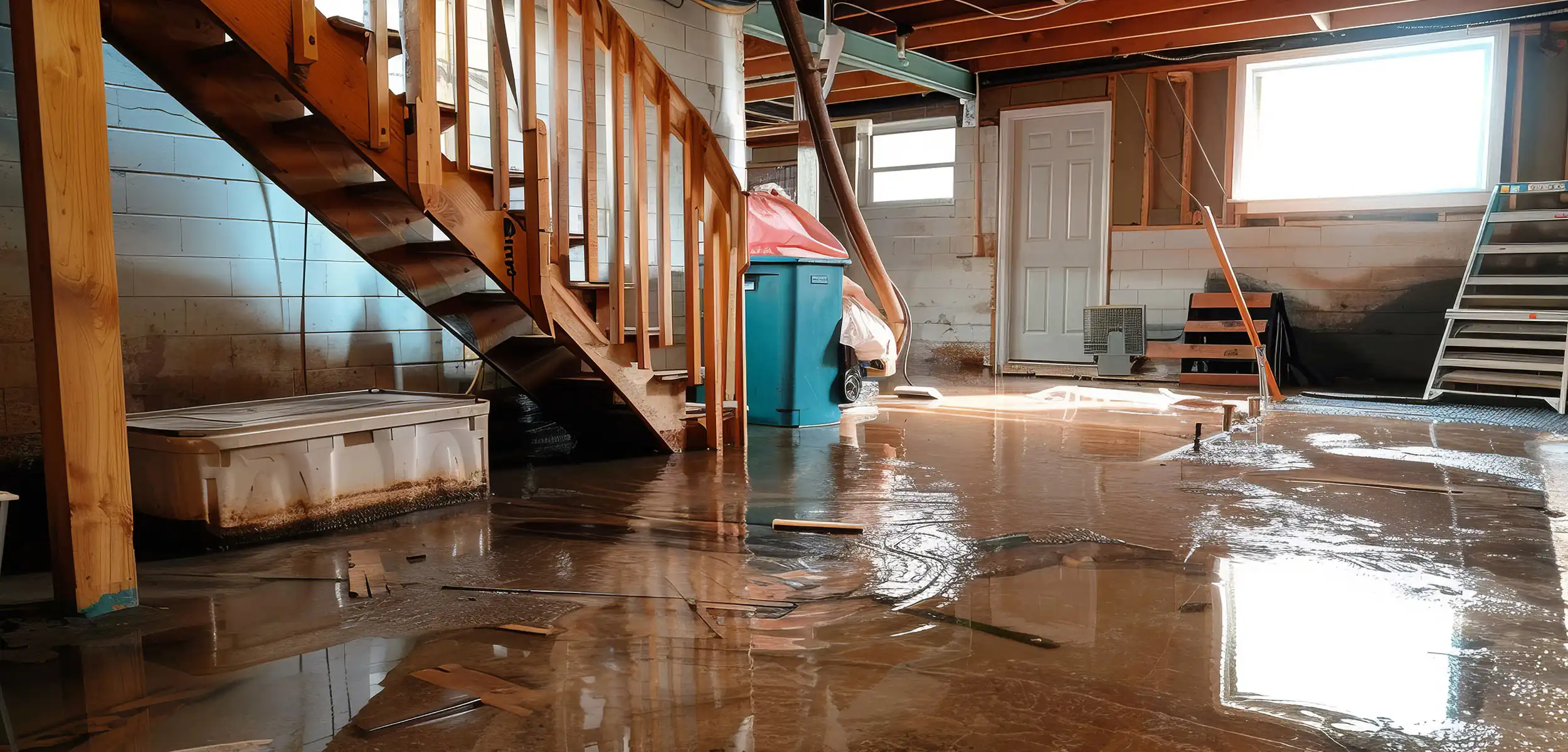 Keller eines Hauses steht unter Wasser